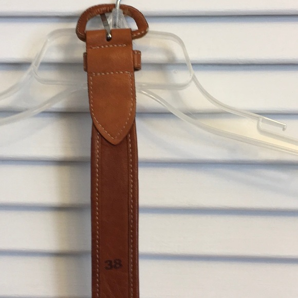 Leather belt with colorful fabric panels - Picture 4 of 4